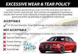 Excessive Wear & Tear Chart - Lease/Rental Cars